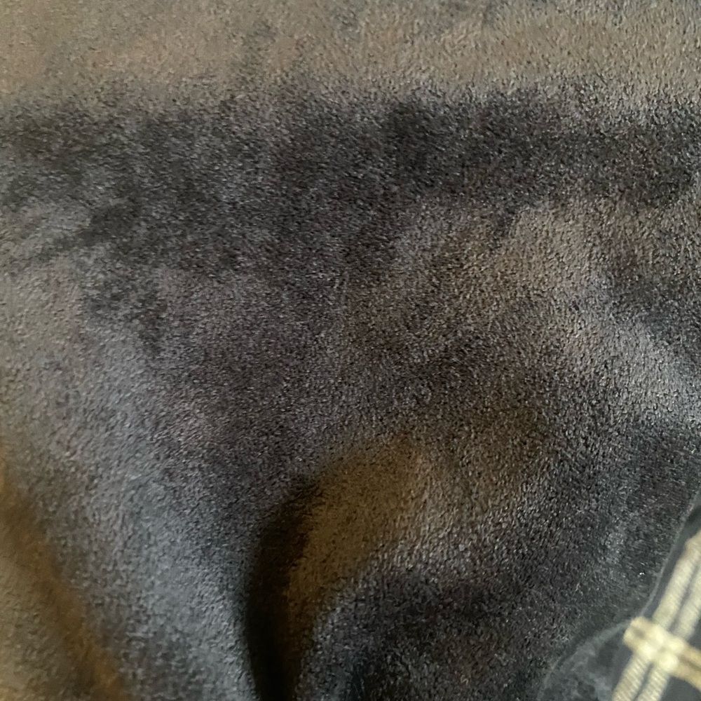 A New Day Navy Faux Suede Plaid Bomber Jacket - Picture 2 of 7